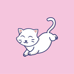 Cute cat outline vector illustration.