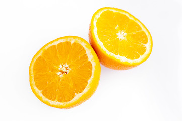  juicy sliced ​​orange isolated on a white background