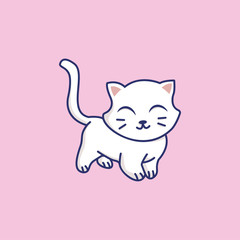 Cute cat outline vector illustration.