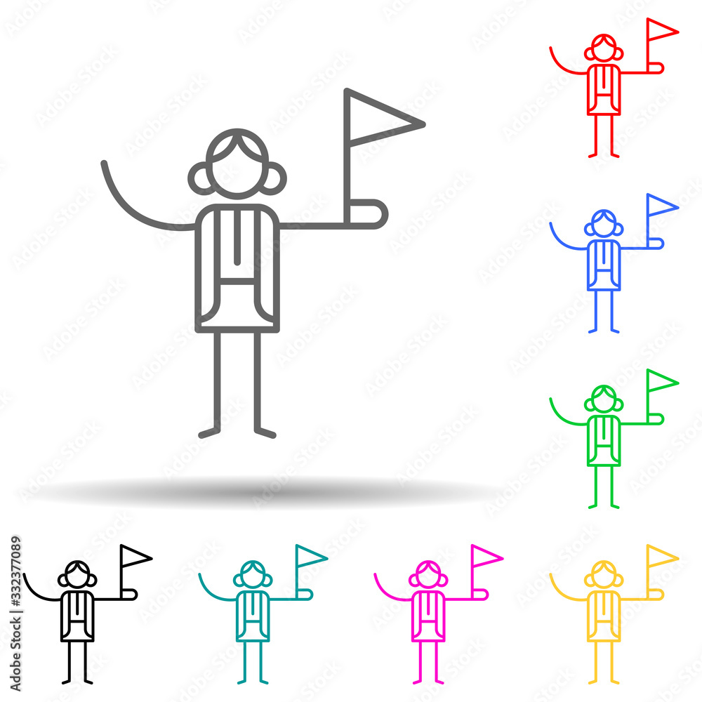 Poster guide, job multi color set icon. simple thin line, outline of travel icons for ui and ux, website or