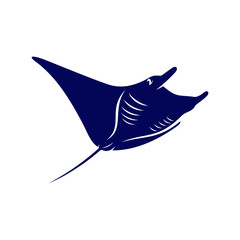 Stingray logo design vector template. Silhouette of Stingray design illustration