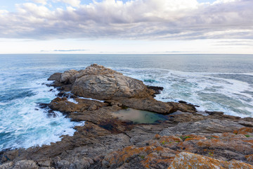 ocean view over rocky shoreline