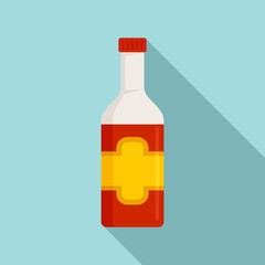 Culinary condiment bottle icon. Flat illustration of culinary condiment bottle vector icon for web design