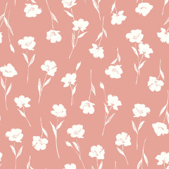 Seamless pattern material of an abstract flower,