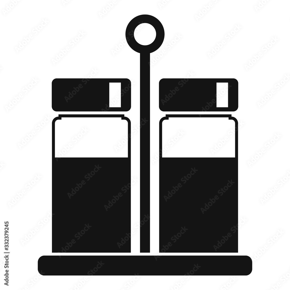 Poster salt pepper container stand icon. simple illustration of salt pepper container stand vector icon for