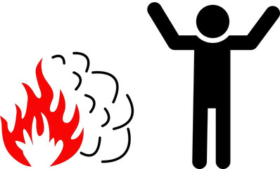 fire alarm gently caution fire in case of fire