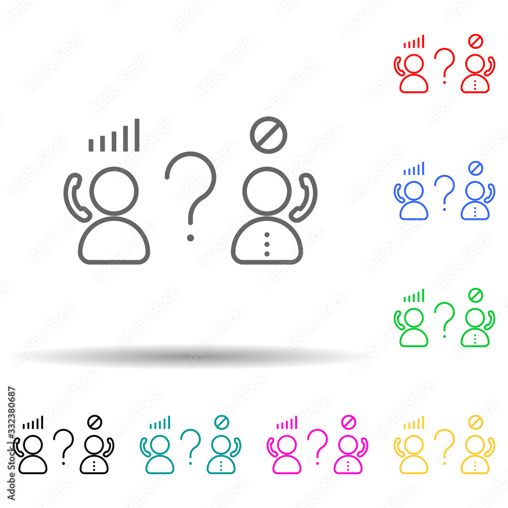 Poster network disconnection multi color set icon. simple thin line, outline of telecommunication icons for