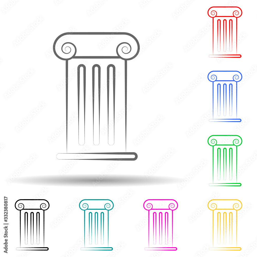Aufkleber column multi color set icon. simple thin line, outline of theatre icons for ui and ux, website or mo