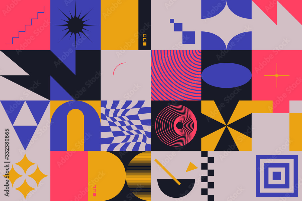 Poster brutalism design abstract vector pattern