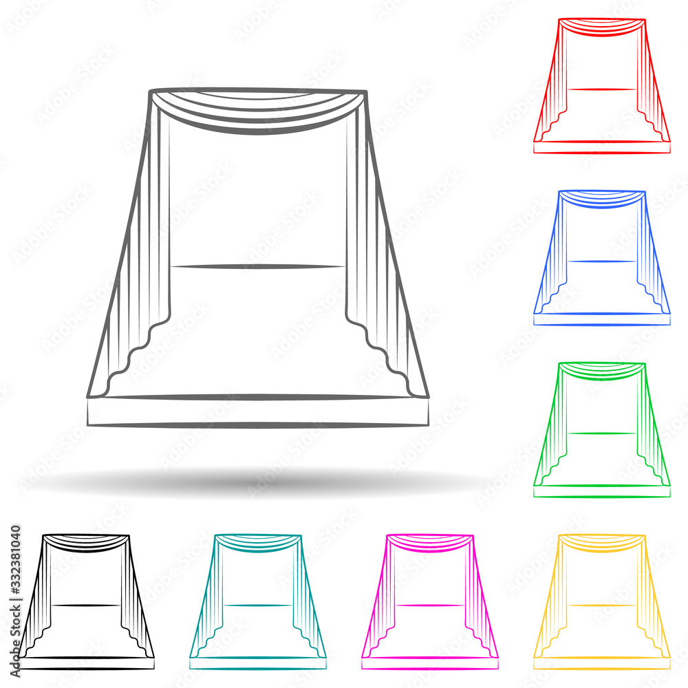 Poster scene multi color set icon. simple thin line, outline of theatre icons for ui and ux, website or mob