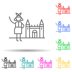 Tourism, traveller multi color set icon. Simple thin line, outline of travel icons for ui and ux, website or mobile application