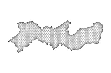Karte von Pernambuco auf altem Leinen