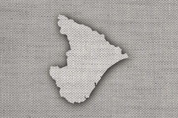 Karte von Sergipe auf altem Leinen - obrazy, fototapety, plakaty