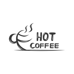 Hot Coffee Vector, simple black half cup brand coffee shop