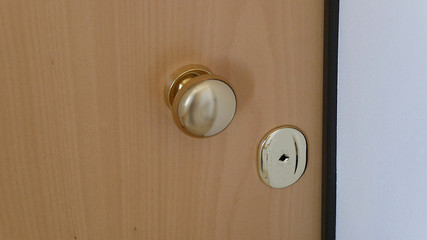 A close up of a security door locking system against burglary or housebreaking