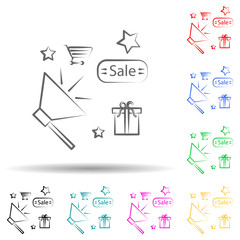 Shopping, sale multi color set icon. Simple thin line, outline vector of shopping icons for ui and ux, website or mobile application