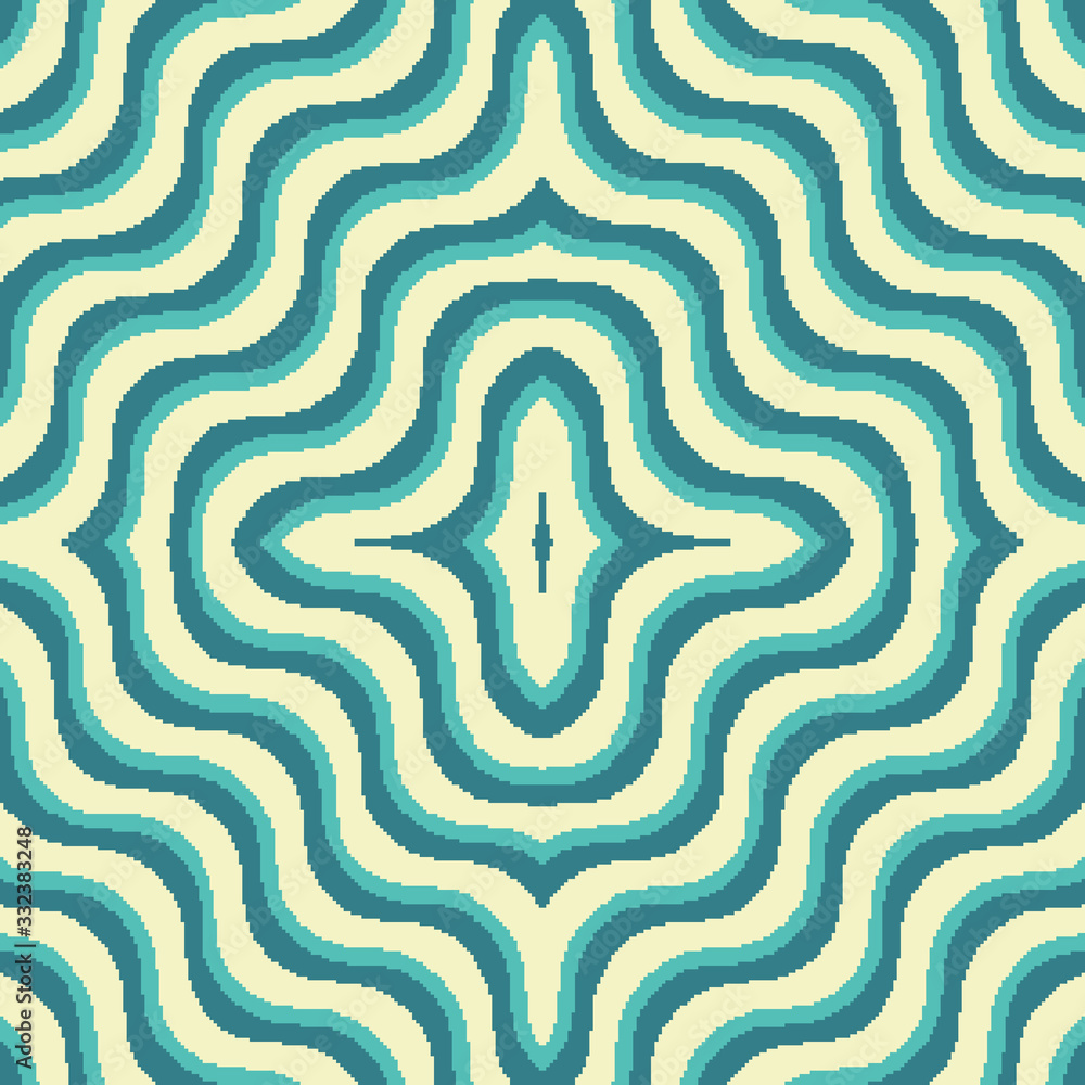 Poster vector pixel retro futuristic background. retro wallpapers. seamless vector pattern. pixel art waves