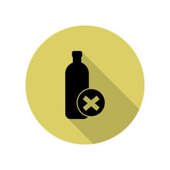 the prohibition on the transportation of bottles long shadow icon. Simple glyph, flat vector of Airport icons for ui and ux, website or mobile application