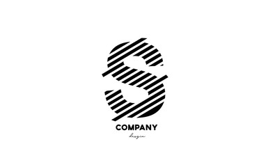 black and white S alphabet letter logo design icon for company and business