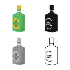 Vector illustration of bottle and tequila icon. Graphic of bottle and glass stock vector illustration.