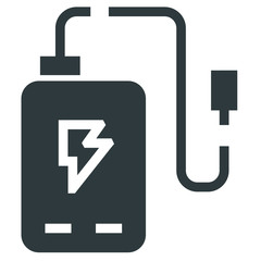  Portable chargers black icon on white background