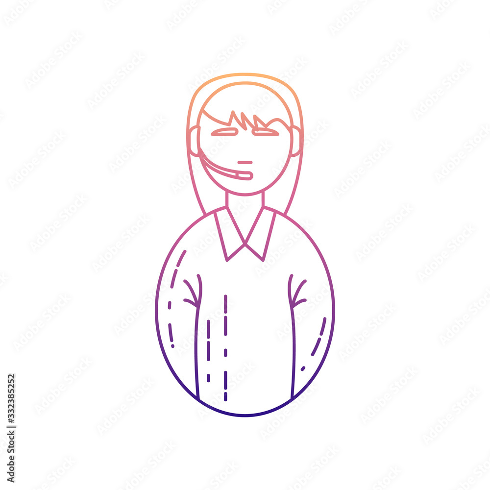 Poster avatar female employee call center nolan icon. simple thin line, outline vector of avatars icons for