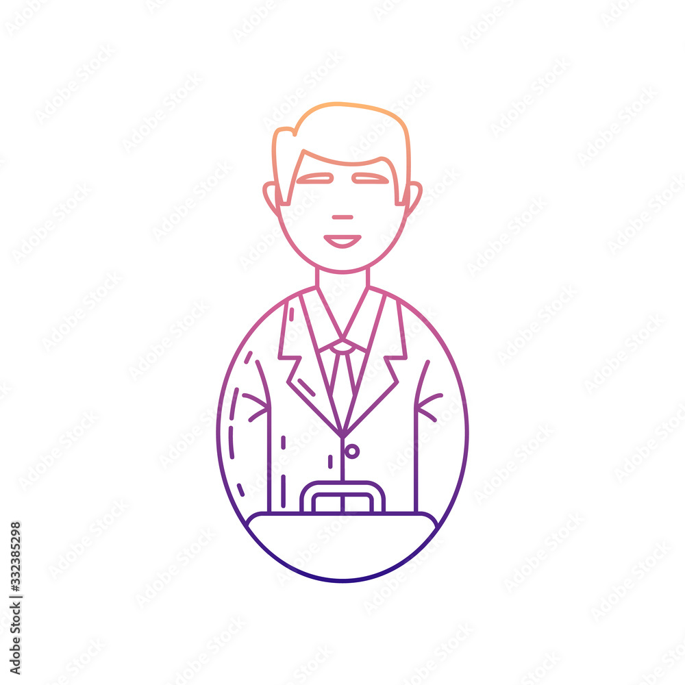 Poster avatar business man nolan icon. simple thin line, outline vector of avatars icons for ui and ux, web