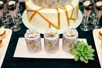 Tables decorated for a party or wedding reception