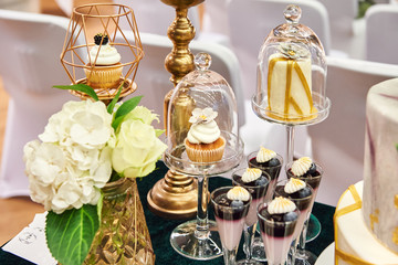 Tables decorated for a party or wedding reception