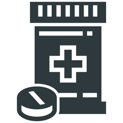 Obraz premium medical tablets black icon on white background