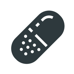 medical tablets black icon on white background