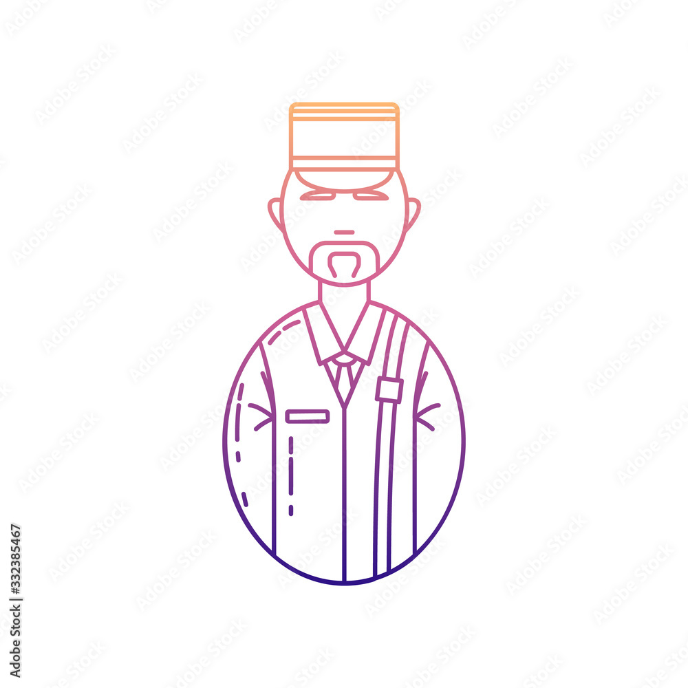 Poster avatar postman nolan icon. simple thin line, outline vector of avatars icons for ui and ux, website 