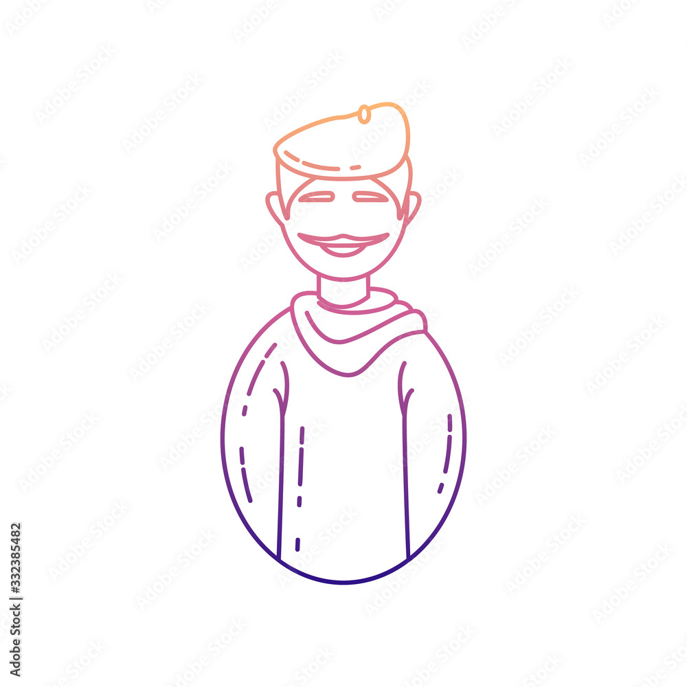 Poster avatar artist nolan icon. simple thin line, outline vector of avatars icons for ui and ux, website o