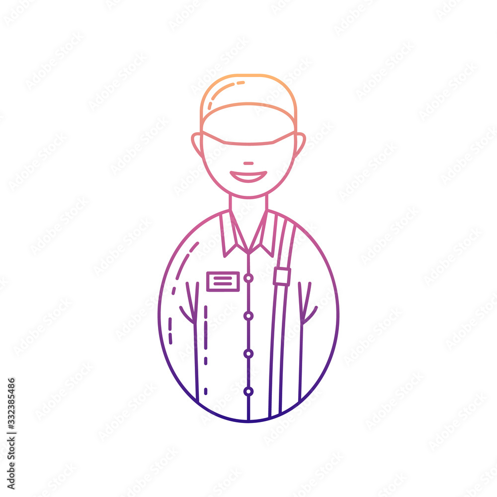 Poster avatar postman nolan icon. simple thin line, outline vector of avatars icons for ui and ux, website 