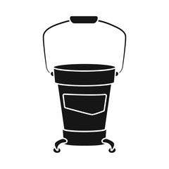 Vector design of bucket and wash symbol. Graphic of bucket and hygiene vector icon for stock.