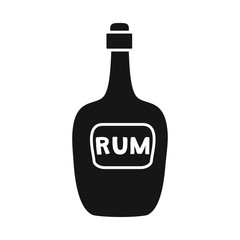 Vector illustration of bottle and rum logo. Graphic of bottle and bourbon stock vector illustration.