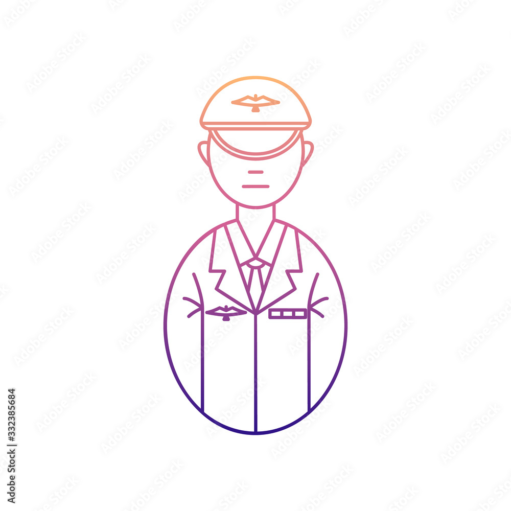 Poster avatar aviator nolan icon. simple thin line, outline vector of avatars icons for ui and ux, website 