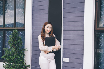 Fototapeta premium Successful business people achieving goals, Happy business people celebrating success, Group of business people.Business people sharing their ideas. Selective focus