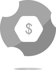 web icon cloud with dollars money sign