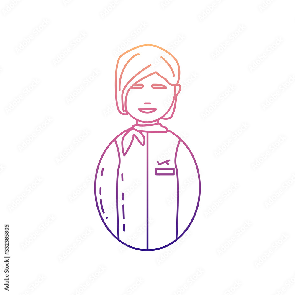 Poster stewardess avatar nolan icon. simple thin line, outline vector of avatars icons for ui and ux, websi