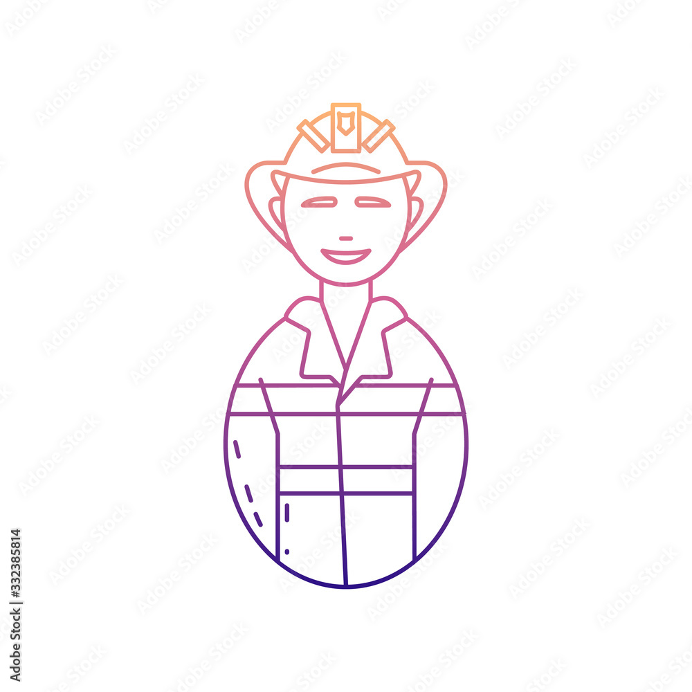 Poster avatars fireman nolan icon. simple thin line, outline vector of avatars icons for ui and ux, website