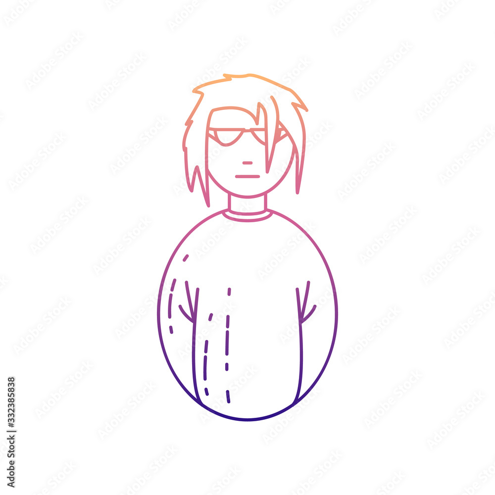 Poster avatar hippies nolan icon. simple thin line, outline vector of avatars icons for ui and ux, website 