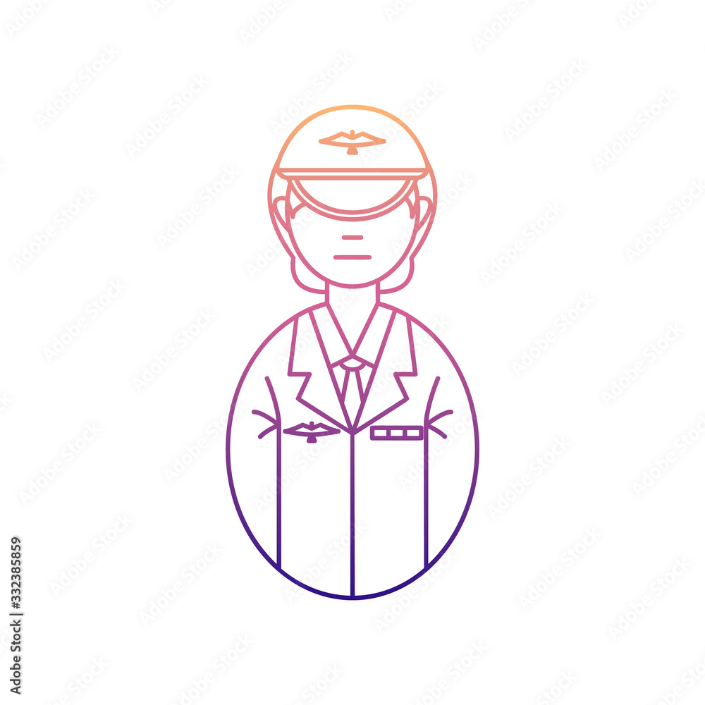 Poster avatar pilot nolan icon. simple thin line, outline vector of avatars icons for ui and ux, website or
