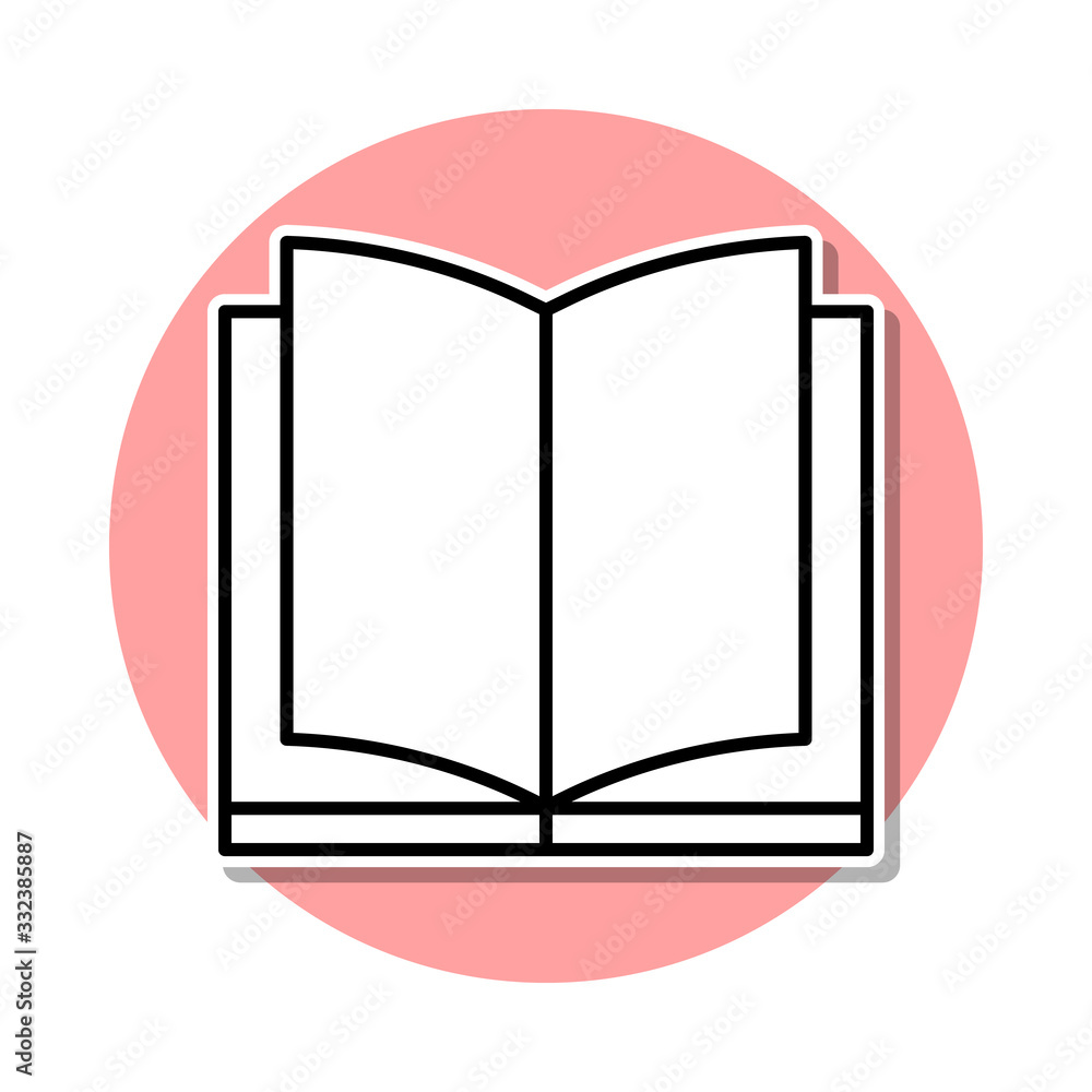 Poster open book sticker icon. simple thin line, outline vector of books and magazines icons for ui and ux,