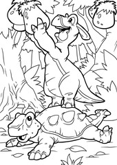 Coloring book for children with a dinosaur © Михаил Пенькевич