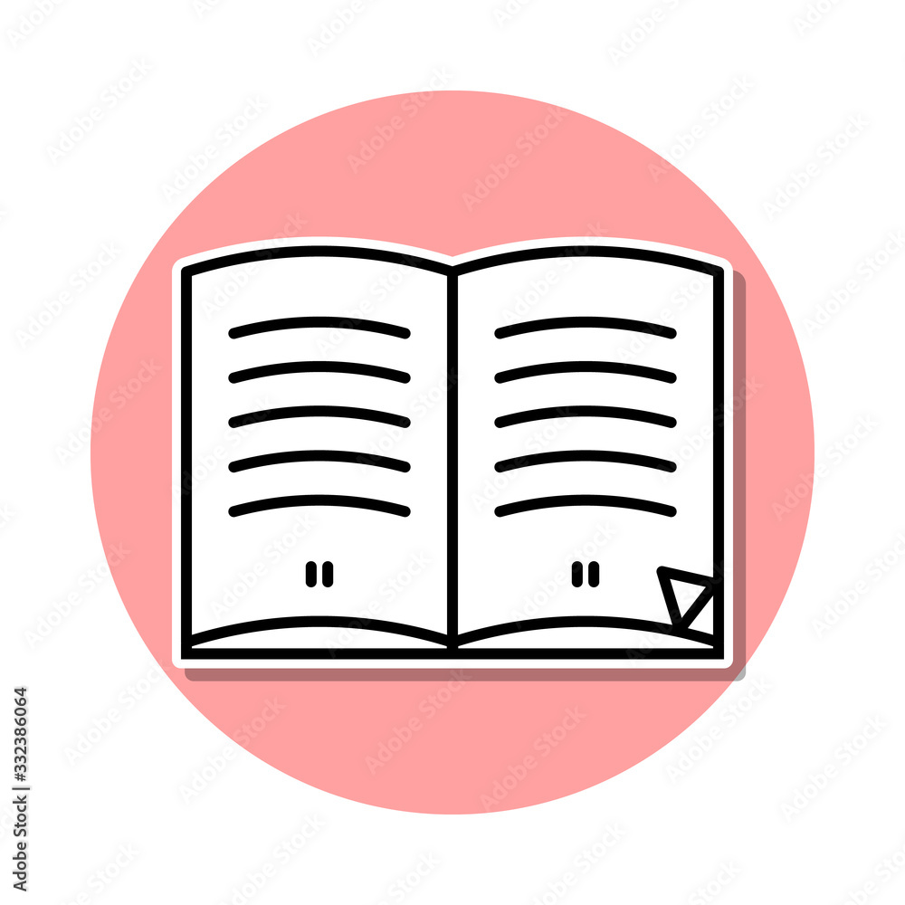 Poster books with pages sticker icon. simple thin line, outline vector of books and magazines icons for ui 