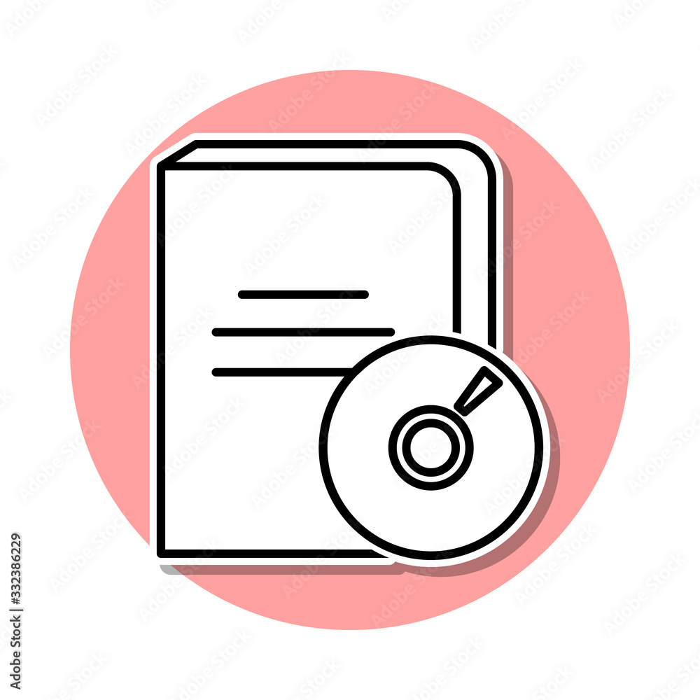 Poster audio book sticker icon. simple thin line, outline vector of books and magazines icons for ui and ux