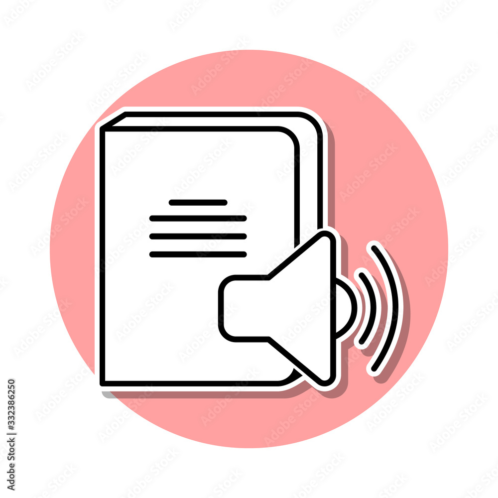 Poster sound book sticker icon. simple thin line, outline vector of books and magazines icons for ui and ux