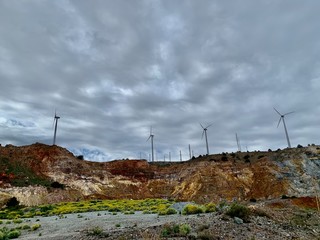 wind turbines in the desert