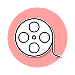 cinematographic tape sticker icon. Simple thin line, outline vector of cinema icons for ui and ux, website or mobile application